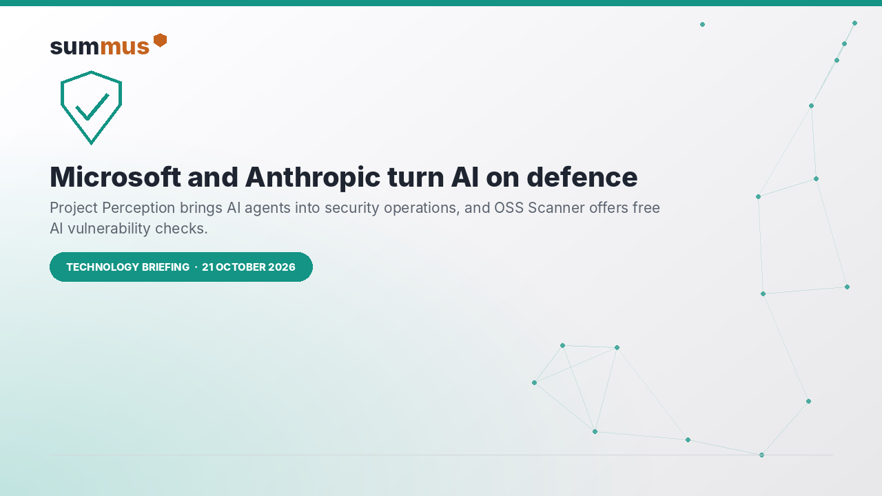 Microsoft's Project Perception and Anthropic's OSS Scanner both put AI agents to work finding and fixing security flaws