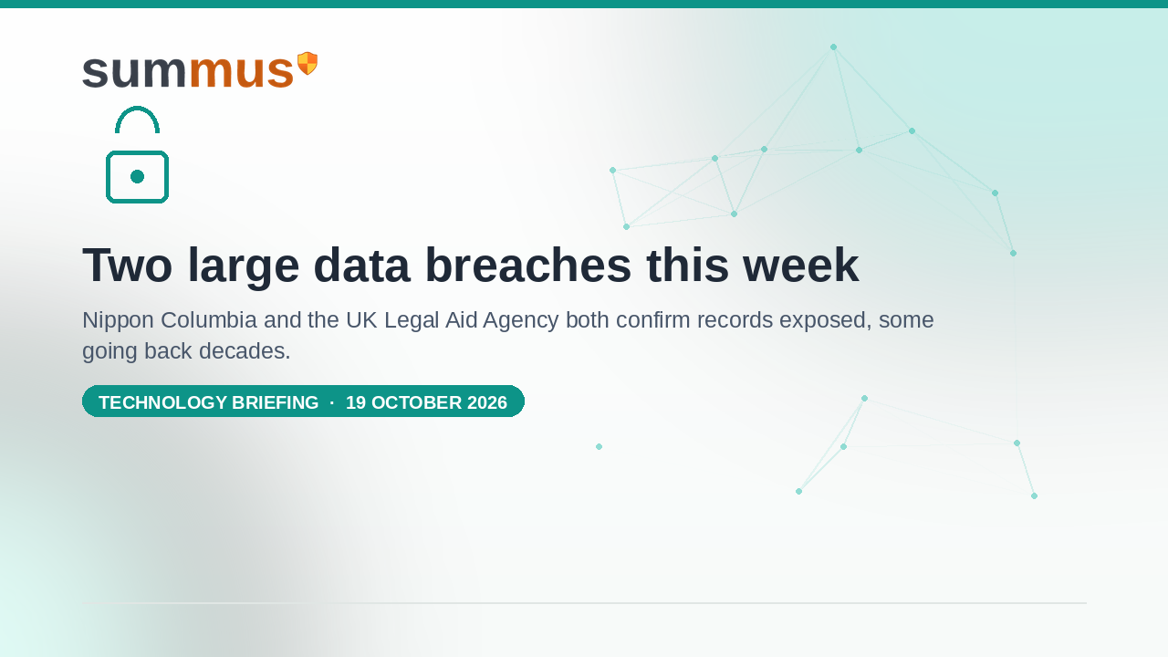 Two large data breaches, in Japan and the UK, both involved records held for many years