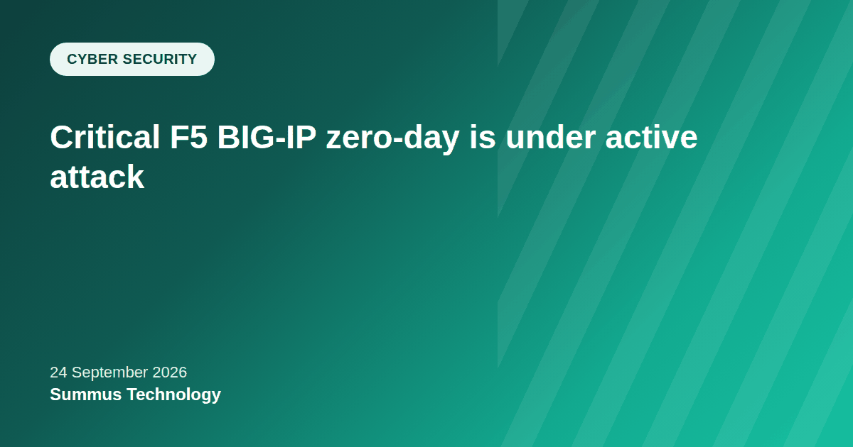 F5 has issued emergency fixes for a critical, actively exploited zero-day in BIG-IP Access Policy Manager