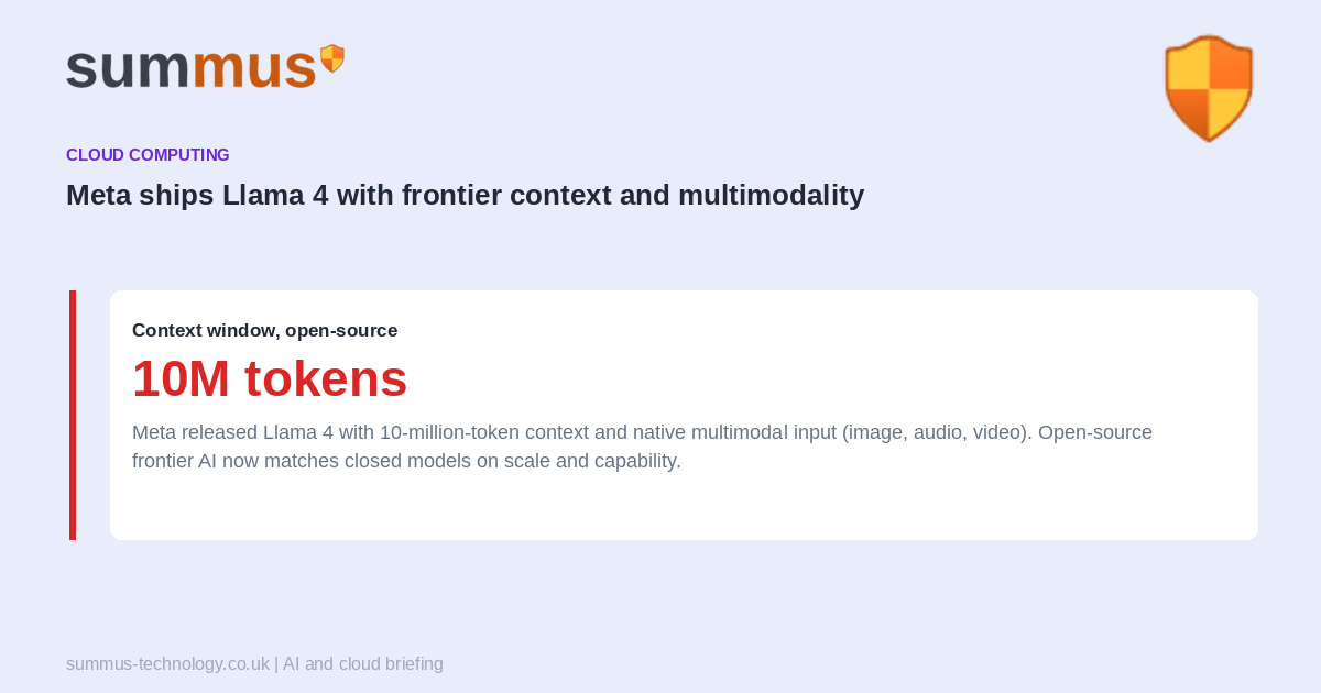 Meta shipped Llama 4 with a 10-million-token context window and native multimodality, bridging open-source and frontier AI capabilities